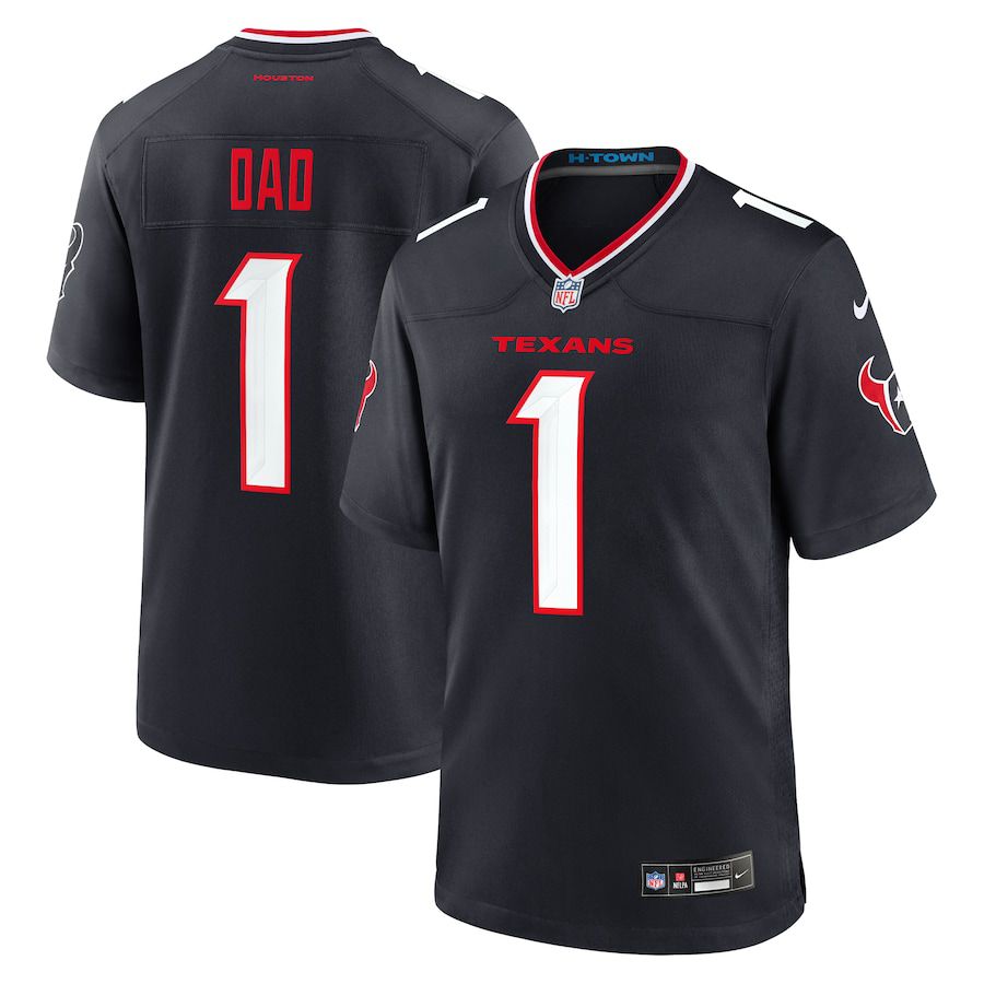 Men Houston Texans #1 Dad Nike Navy Game NFL Jersey->->NFL Jersey
